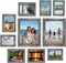 Picture Frames set with Two 11x14, Four 8x10, Four 5x7 Gallery Wall Frame Set,Collage Picture Frame,10Pack Farmhouse wood Photo Frames for living room Wall Gallery Decor or Desk,Rustic Black